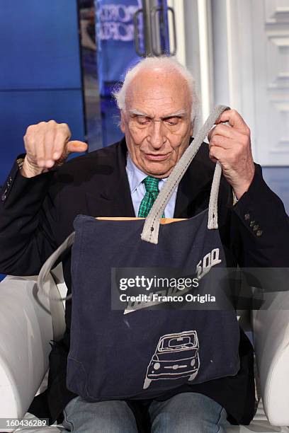 Leader of the Italian Radical party Marco Pannella attends 'Porta A Porta' TV show on January 31, 2013 in Rome, Italy. National Elections in Italy...