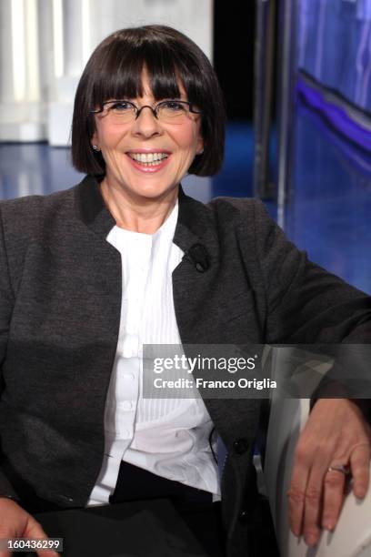 Vice-President of the Italian Democratic Party Marina Sereni attends 'Porta A Porta' TV show on January 31, 2013 in Rome, Italy. National Elections...