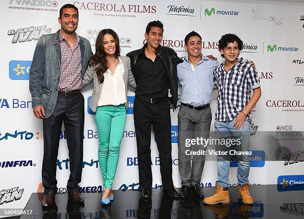 Player of Toluca football team Edgar Duenas, actress Ana Claudia Talancon, players of Toluca football team Marvin Cabrera and Fausto Pinto, actor...