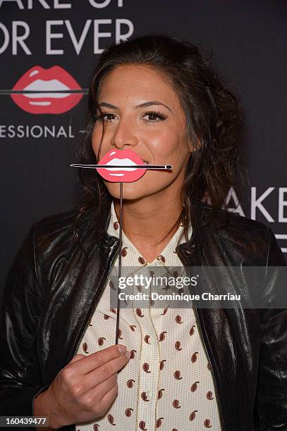 Zaho attends the Make Up For Ever Party at Palais De Tokyo on January 31, 2013 in Paris, France.