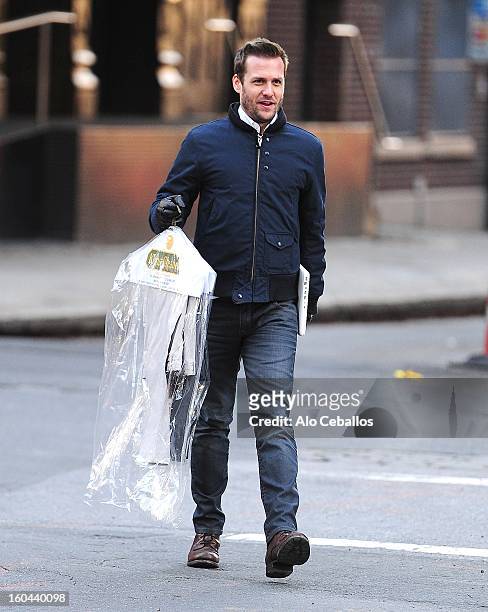Gabriel Macht is seen in Tribeca on January 31, 2013 in New York City.