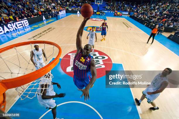 Nathan Jawai, #32 of FC Barcelona Regal in action during the 2012-2013 Turkish Airlines Euroleague Top 16 Date 6 between FC Barcelona Regal v...