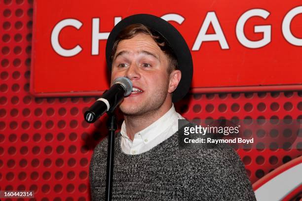 Singer Olly Murs, runner-up in the sixth series of "The X Factor" performs in the KISS-FM "Coca-Cola Lounge" in Chicago, Illinois on JANAURY 25, 2013