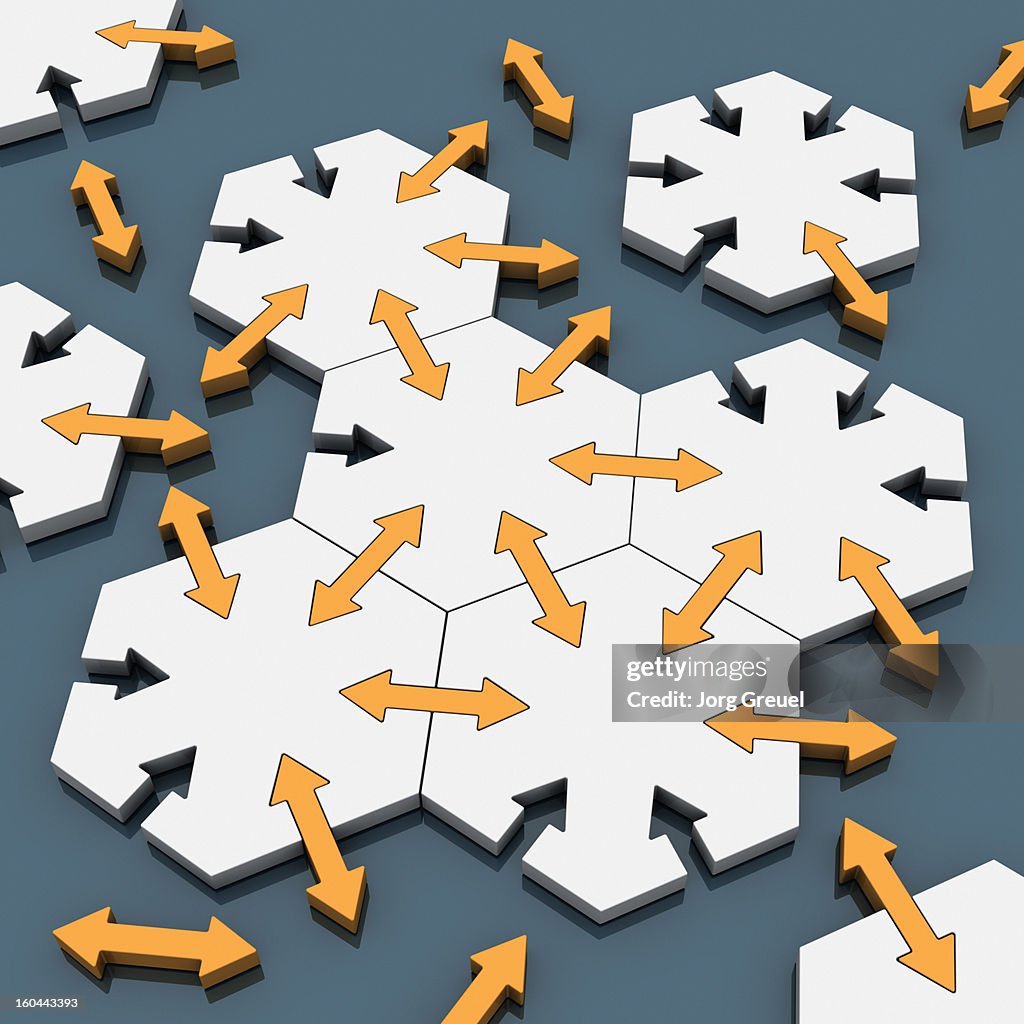 Connected hexagons