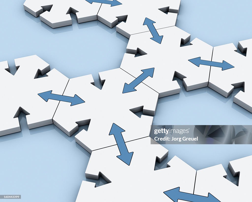 Connected hexagons