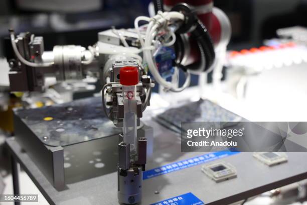View the industrial robot peace on display at the 2023 World Robotics Conference in Beijing, China on August 17, 2023. The People's Government of...