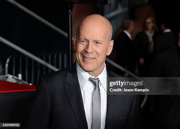Actor Bruce Willis attends the Twentieth Century Fox Celebrates 25 Years Of "Die Hard" event at Fox Studio Lot on January 31, 2013 in Century City,...