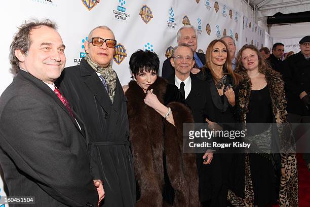 Michael York, Liza Minnelli, Joel Grey, Robvert Osborne, Marisa Berenson, and Nicole Fosse attend the "Cabaret" 40th Anniversary New York Screening...