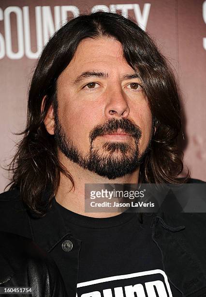 Dave Grohl attends the premiere of "Sound City" at ArcLight Cinemas Cinerama Dome on January 31, 2013 in Hollywood, California.