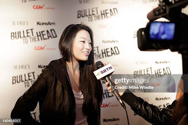 Actress Arden Cho attends KoreAm Journal and Audrey Magazine's advanced screening of "Bullet To The Head" at CGV Cinemas on January 31, 2013 in Los...