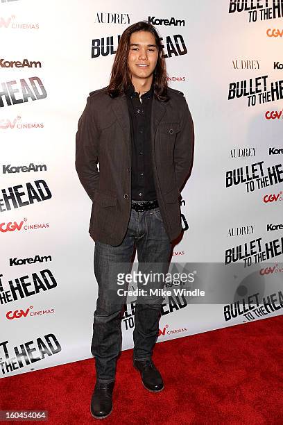 Actor Boo Boo Stewart attends KoreAm Journal and Audrey Magazine's advanced screening of "Bullet To The Head" at CGV Cinemas on January 31, 2013 in...