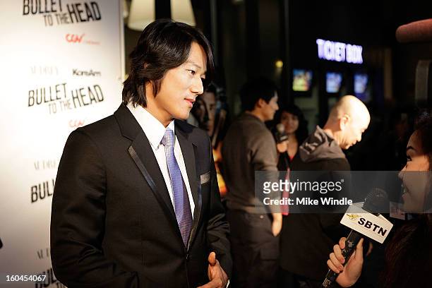Actor Sung Kang attends KoreAm Journal and Audrey Magazine's advanced screening of "Bullet To The Head" at CGV Cinemas on January 31, 2013 in Los...