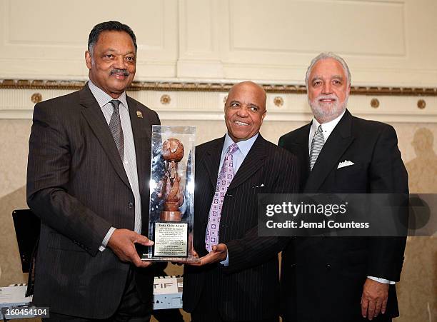 The Reverend Jesse Jackson, record producer and founder of Motown Records Berry Gordy and Chairman and CEO of the Los Angeles Sentinel Danny J....