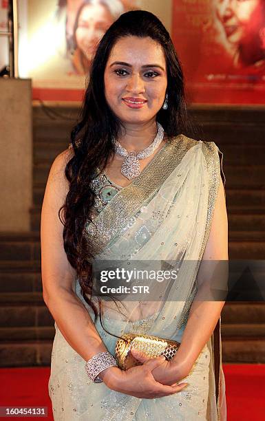 Indian Bollywood film actress Padmini Kolhapure poses at the premier of the Hindi film 'Mai' in Mumbai on January 31, 2013. AFP PHOTO