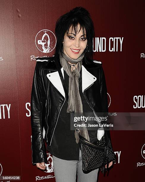 Joan Jett attends the premiere of "Sound City" at ArcLight Cinemas Cinerama Dome on January 31, 2013 in Hollywood, California.