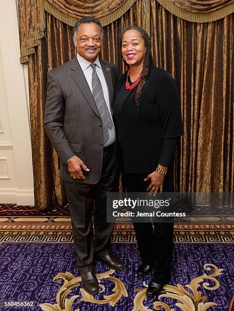 Reverend Jesse Jackson and Malaak Shabazz attend The 16th Annual Wall Street Project Economic Summit - Day 1 at The Roosevelt Hotel on January 31,...