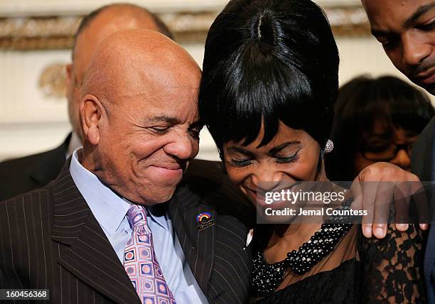 Record producer and founder of Motown Records Berry Gordy and actress Valisia Le Kae attend The 16th Annual Wall Street Project Economic Summit - Day...