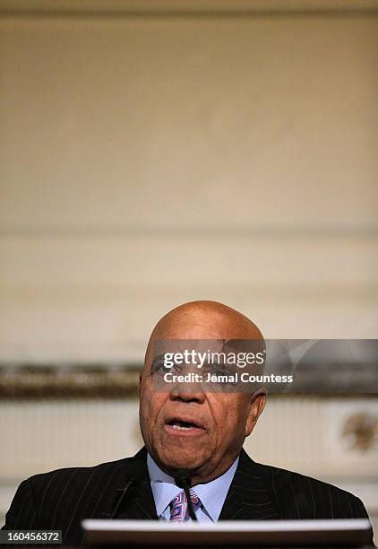 Record producer and founder of Motown Records Berry Gordy speaks onstage after receiving the Unity Globe Award during The 16th Annual Wall Street...