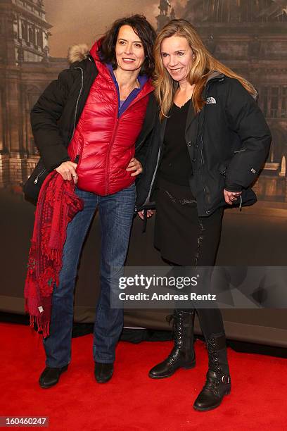 Ulrike Folkerts and partner Katharina Schnitzler attend 'Nacht Ueber Berlin' Preview at Astor Film Lounge on January 31, 2013 in Berlin, Germany.