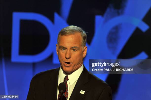 Chair of the Democratic National Convention Howard Dean gavels in the opening of the Democratic National Convention at the Pepsi Center in Denver,...