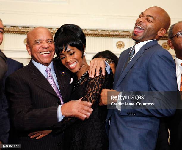 Record producer and founder of Motown Records Berry Gordy and actors Valisia Le Kae and Brandon Victor Dixon attend The 16th Annual Wall Street...