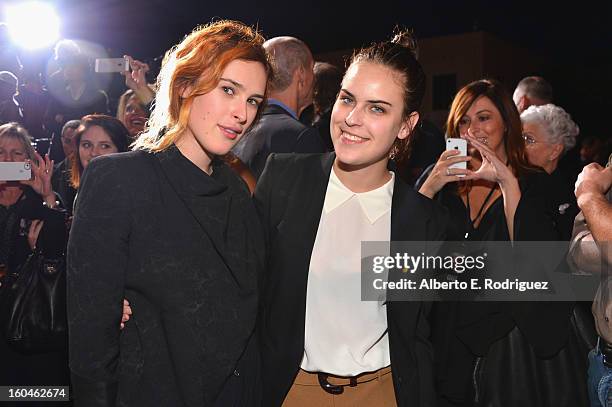 Actors Rumer Willis and Tallulah Willis attend the dedication and unveiling of a new soundstage mural celebrating 25 years of "Die Hard" at Fox...