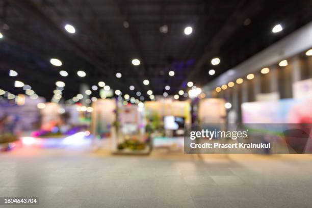 abstract blur background in exhibition hall event trade - fashion show background stock pictures, royalty-free photos & images