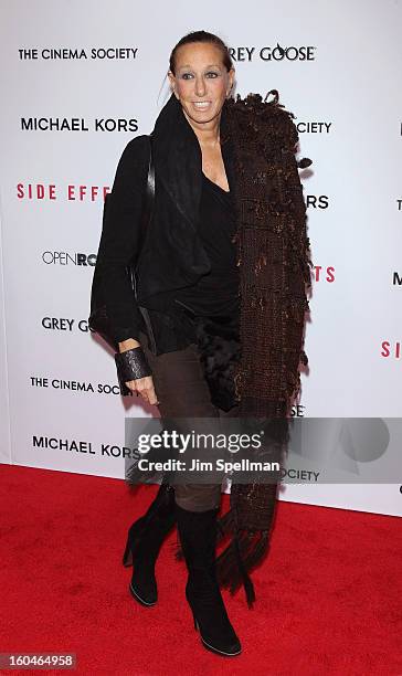 Designer Donna Karan attends the Open Road With The Cinema Society And Michael Kors Host The Premiere Of "Side Effects" at AMC Lincoln Square Theater...