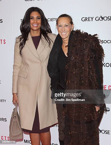 Designers Rachel Roy and Donna Karan attend the Open Road With The Cinema Society And Michael Kors Host The Premiere Of "Side Effects" at AMC Lincoln...