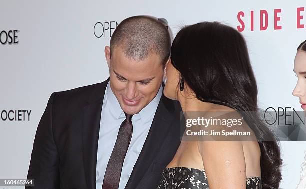 Actors Catherine Zeta-Jones and Channing Tatum attend the Open Road With The Cinema Society And Michael Kors Host The Premiere Of "Side Effects" at...