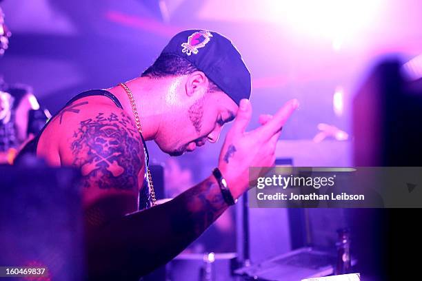 SkyBlu performs at the SkyBlu "Pop Bottles" Single Release Party at Lure on January 31, 2013 in Hollywood, California.