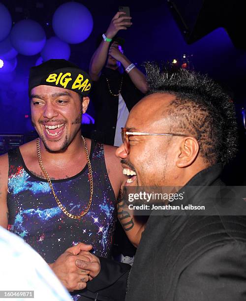 SkyBlu and apl.de.ap at the SkyBlu "Pop Bottles" Single Release Party at Lure on January 31, 2013 in Hollywood, California.