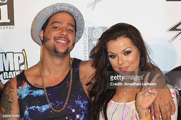 SkyBlu and Chelsea Korka at the SkyBlu "Pop Bottles" Single Release Party at Lure on January 31, 2013 in Hollywood, California.