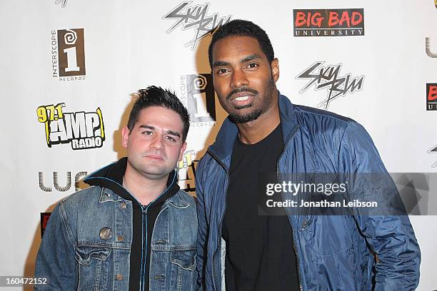 Guest and Bryce Wilson at the SkyBlu "Pop Bottles" Single Release Party at Lure on January 31, 2013 in Hollywood, California.