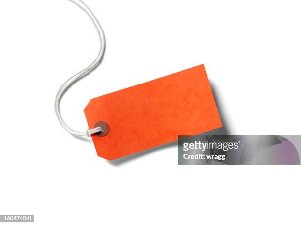 orange paper label - etiketten stock-fotos und bilder