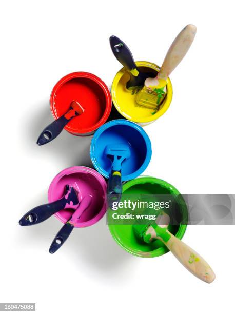 色の塗装と絵画 - ペンキ缶 ストックフォトと画像