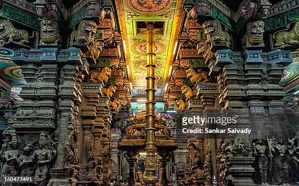 madurai meenakshi amman temple - sri meenakshi hindu temple stock pictures, royalty-free photos & images
