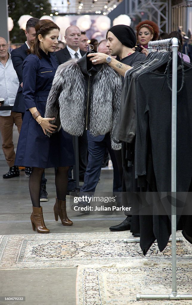 Crown Princess Mary Of Denmark Visits The Copenhagen International Fashion Fair At Copenhagen Fashion Week