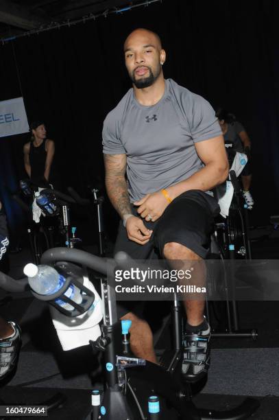Player Matt Forte attends The Flywheel Challenge at the NFL House hosted by Shannon Sharpe at The Chicory on February 1, 2013 in New Orleans,...