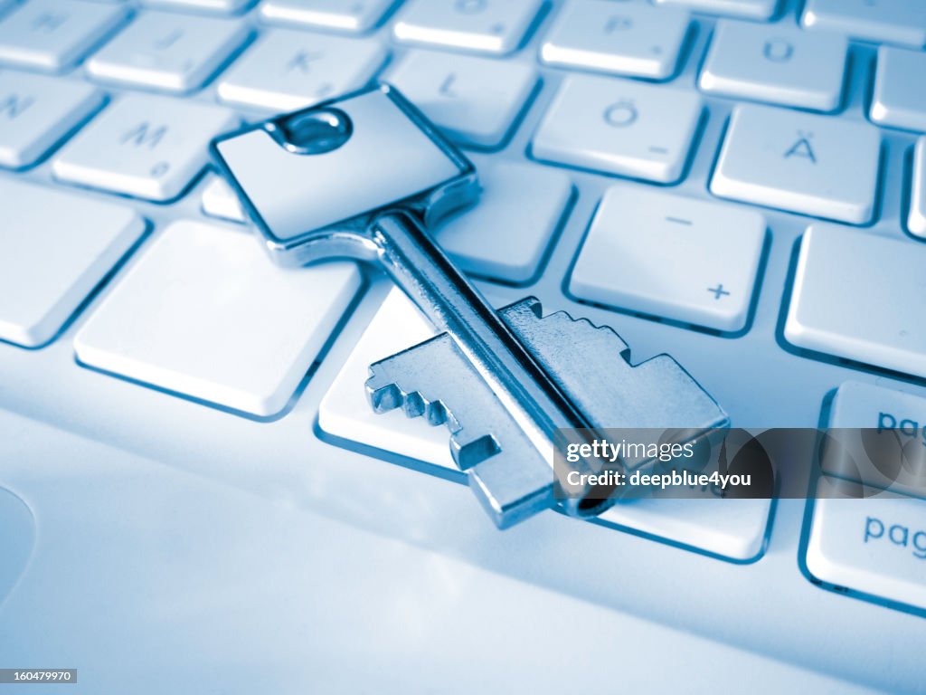 Close-up of a key on a keyboard