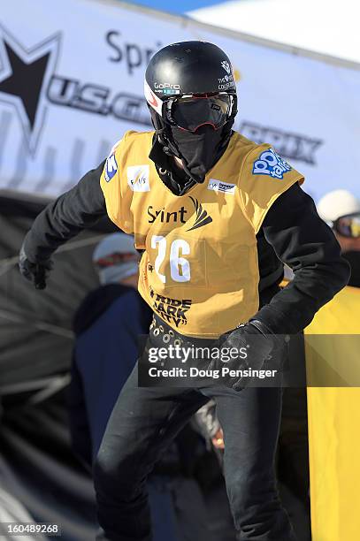 Shaun White of the USA takes a practice run as he went on to win the FIS Snowboard Halfpipe World Cup at the Sprint U.S. Grand Prix at Park City...