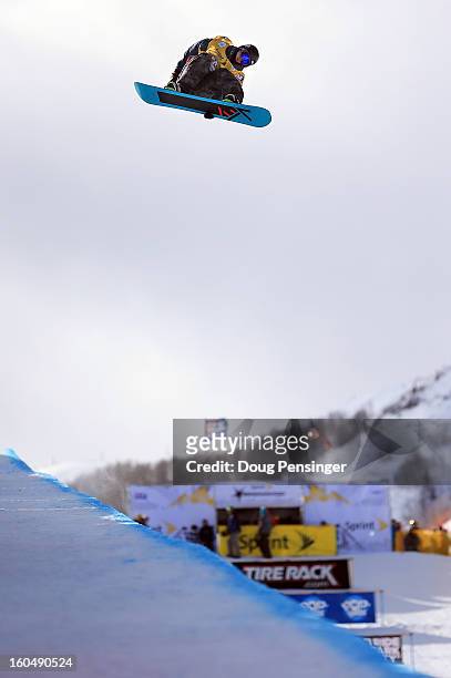 Ben Kilner of Great Britain competes in the FIS Snowboard Halfpipe World Cup Final at the Sprint U.S. Grand Prix at Park City Mountain on February 1,...