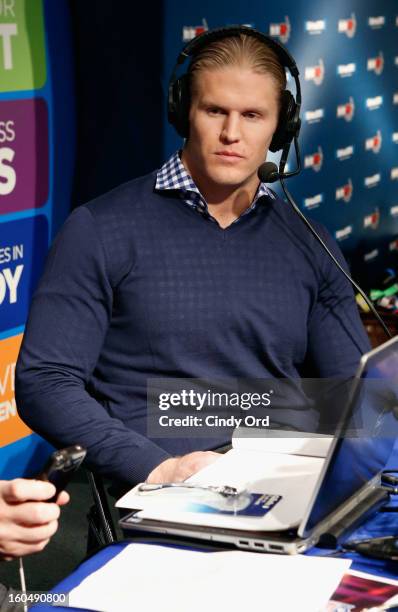 Player Clay Matthews III attends SiriusXM's Live Broadcast from Radio Row during Bowl XLVII week on February 1, 2013 in New Orleans, Louisiana.