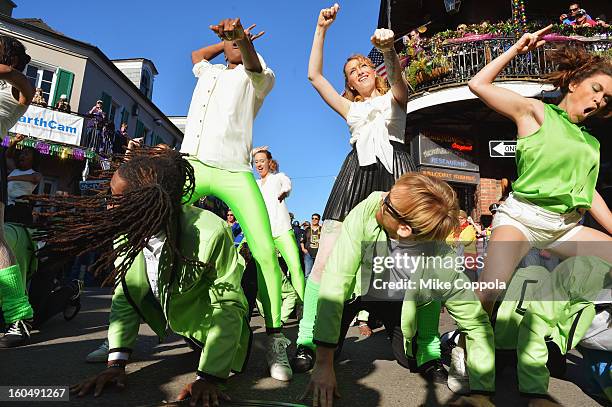 Gangnam Style" flash mob breaks out on Bourbon Street to celebrate Psy's Wonderful Pistachios Super Bowl commercial on February 1, 2013 in New...