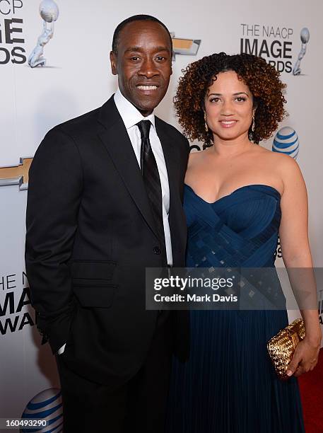 Actor Don Cheadle and wife Bridgid Coulter attend the 44th NAACP Image Awards at The Shrine Auditorium on February 1, 2013 in Los Angeles, California.