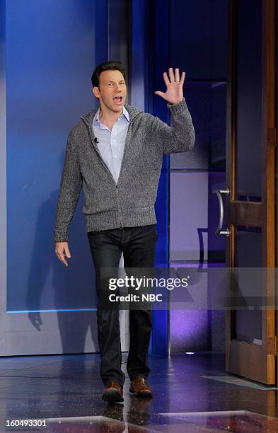 Episode 4400 -- Pictured: Comedian Brian Palermo arrives on February 1, 2013 --