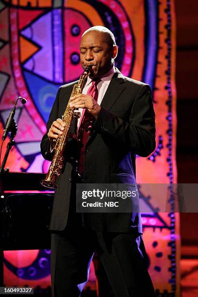 Episode 4400 -- Pictured: Musical guest Branford Marsalis performs on February 1, 2013 --