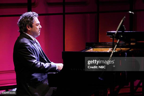 Episode 4400 -- Pictured: Musical guest Joey Calderazzo - Branford Marsalis Quartet performs on February 1, 2013 --