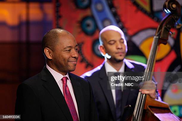 Episode 4400 -- Pictured: Musical guests Branford Marsalis Quartet perform Branford Marsalis on February 1, 2013 --