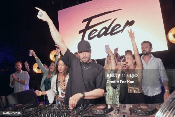 Feder performs during Delices Sonores DJ Sets At Citadelle of Saint Tropez on august 9, 2023 in Saint Tropez, France.